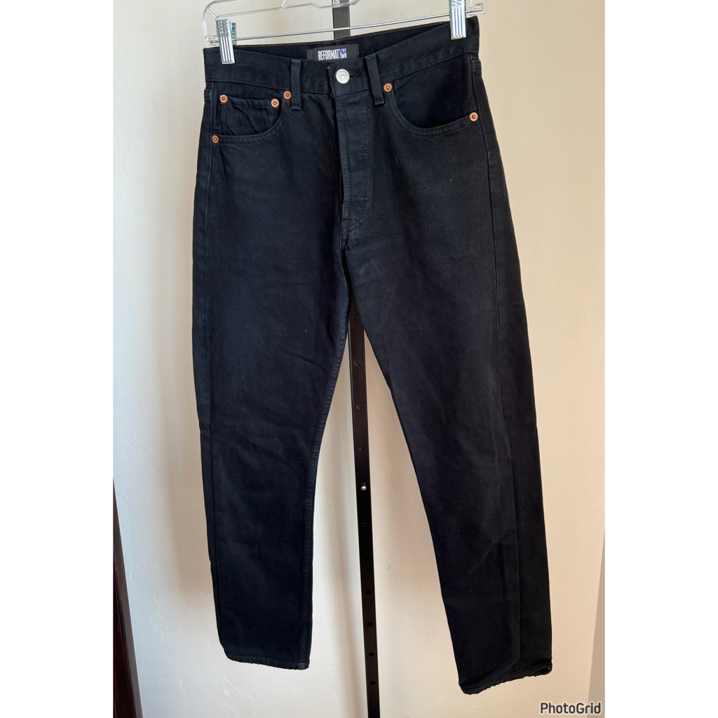 Reformation X Levi’s Repurposed Black Jeans Straight Leg Jeans Size 24